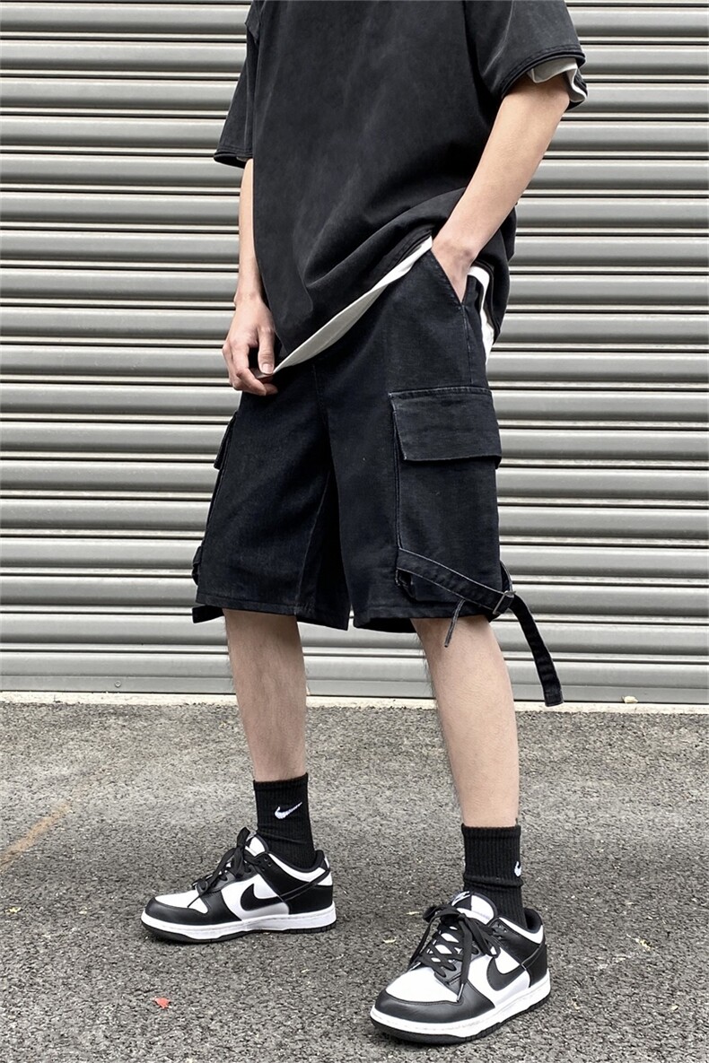 工装牛仔短裤美式复古潮cityboy过膝五分裤A061-YJ6888-P50,男装牛仔裤,电商A061