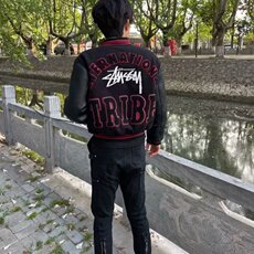 WT103-P74秋季新款宽松休闲棒球领拉链夹克廓形百搭复古工装，男装夹克，电商B323A