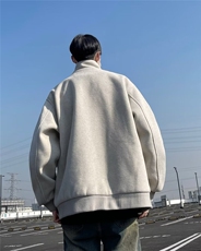 秋冬季美式复古麂皮绒外套男女宽松休闲百搭设计感小众棉衣外套潮，男装棉衣，星座410-6（原星座1304-1）