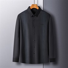 CE805钱塘2020-2春秋薄款商务休闲春秋款条纹中年男士长袖衬衣P57，男装衬衫，钱塘207-2