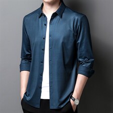 Z2376男士2023年春季新款长袖无痕衬衫男韩版衬衣商务休闲男装P93，男装衬衫，电商B360