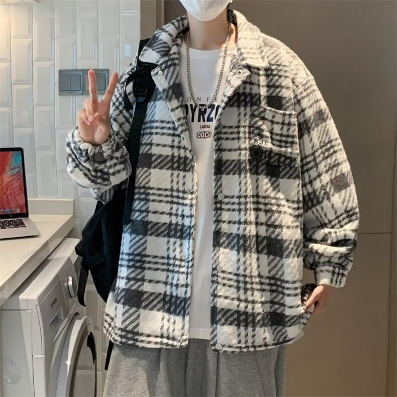 男秋季2023新款长袖毛呢夹克外套L7708P70图片