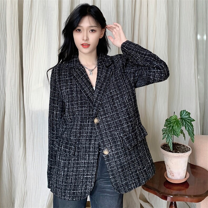 小香风西装外套秋季新款设计感小众ins宽松百搭西服上衣NZ018-85图片