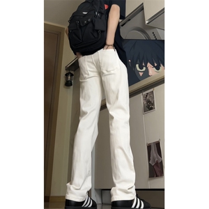 秋装弹力牛仔裤男美式高街vibe裤水洗潮牌直筒怀旧长裤GJ320p45图片