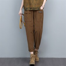 2022春季新款舒适灯芯绒休闲裤宽松显瘦百搭时尚女裤，女装休闲裤，悦见她