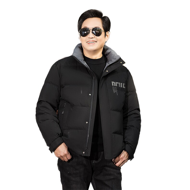 冬装短款羽绒服男装时尚休闲男士保暖加厚宽松立领中年爸爸面包装,男装羽绒服,钱塘6003（原4033）