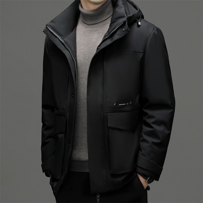CSYR89658钱塘2020-2中年男士冬季厚款商务休闲有帽羽绒服P285,男装羽绒服,钱塘207-2