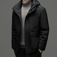 CSYR89658钱塘2020-2中年男士冬季厚款商务休闲有帽羽绒服P285，男装羽绒服，钱塘207-2