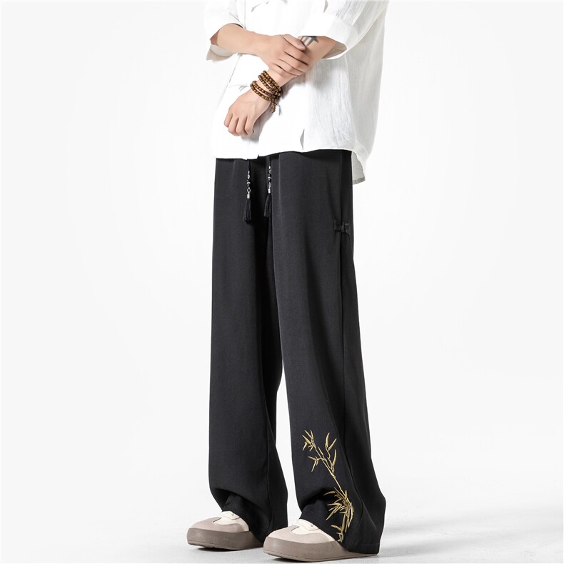 2026夏新款风新中式刺绣冰丝休闲裤西裤B315-K24044-特p40控78,男装西裤,电商B315