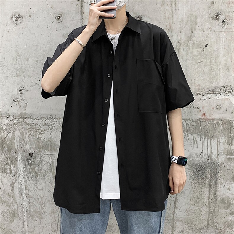 2021年春季新款纯色衬衫女宽松落肩港风衬衫男DS-C407-CS302-P35，男装衬衫，电商C323-1