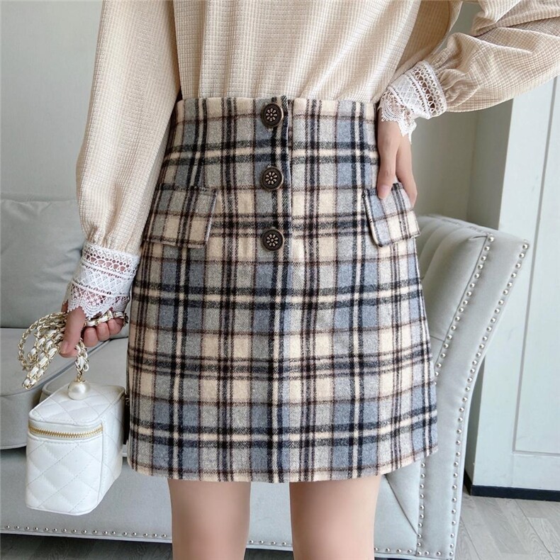 灯芯绒上衣，毛呢半裙，女装半身裙，Linda Jean