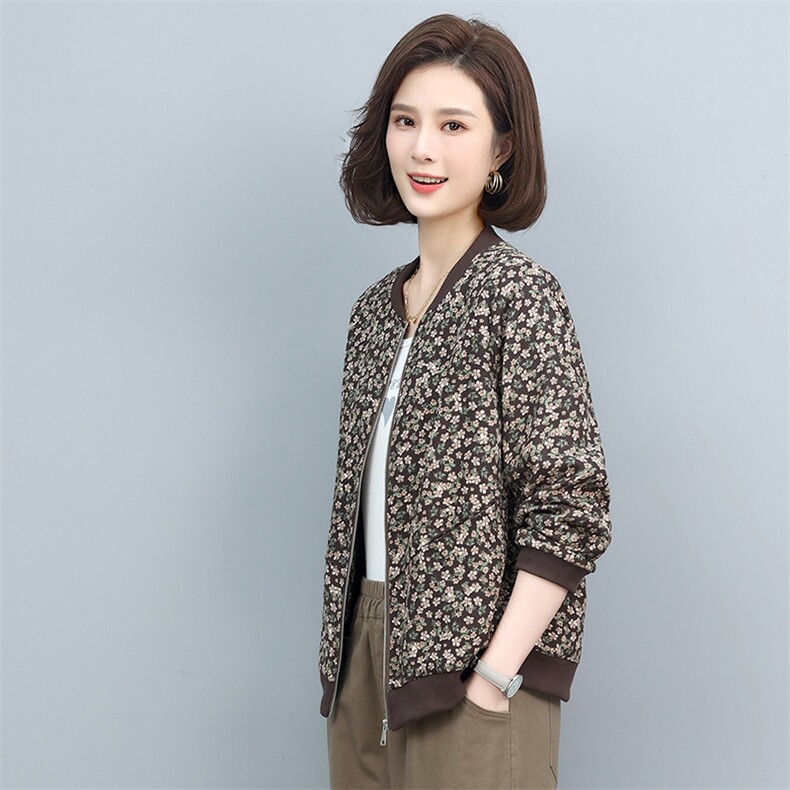 春季新款女装花色时尚短外套 修身显瘦百搭款图片