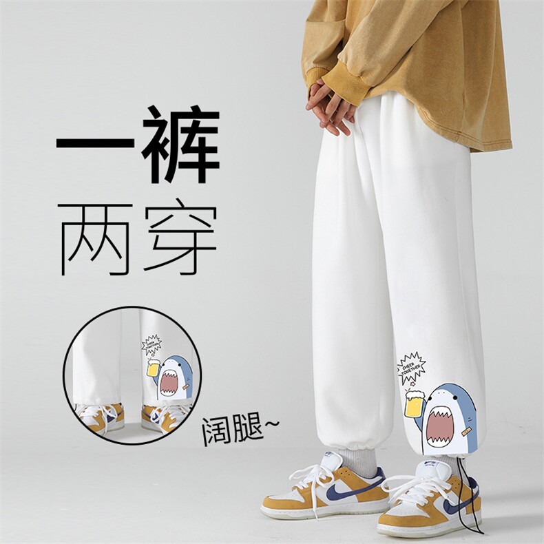 K13137-P35加绒-P45可束脚加厚加绒运动裤男大码宽松直筒卫裤男,男装休闲裤,电商A040