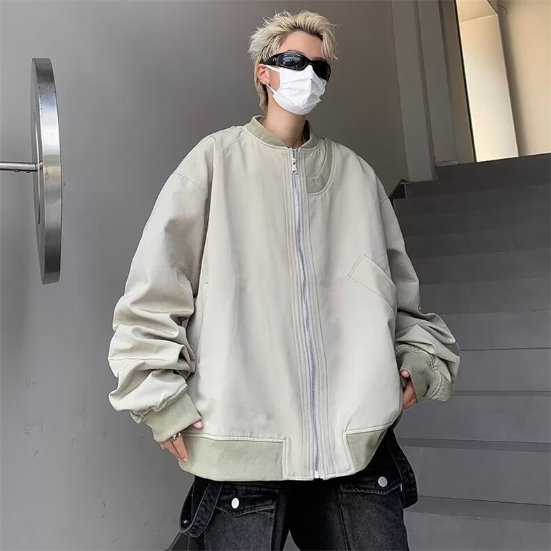 街头复古飞行员夹克男女同款情侣潮牌宽松棒球服外套JK010P58,男装夹克,星座410-2