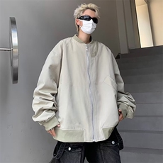 街头复古飞行员夹克男女同款情侣潮牌宽松棒球服外套JK010P58，男装夹克，星座410-2