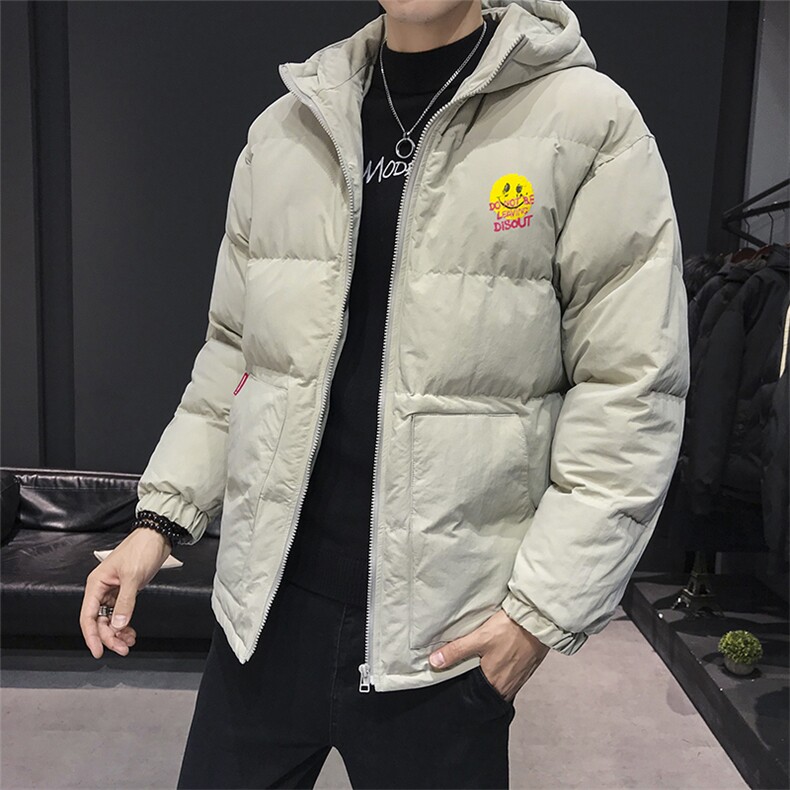 【】A003-HY8010-P125冬装新款笑脸印花连帽棉衣木木,男装棉衣,电商A003