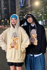 703-W217春秋季情侣印花立体绣花贴帽休闲套头卫衣，男装卫衣，星座703