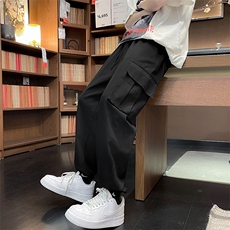 夏季工装宽松阔腿裤多口袋休闲裤韩版百搭复古束脚裤K3781-P33，男装休闲裤，星座512-2