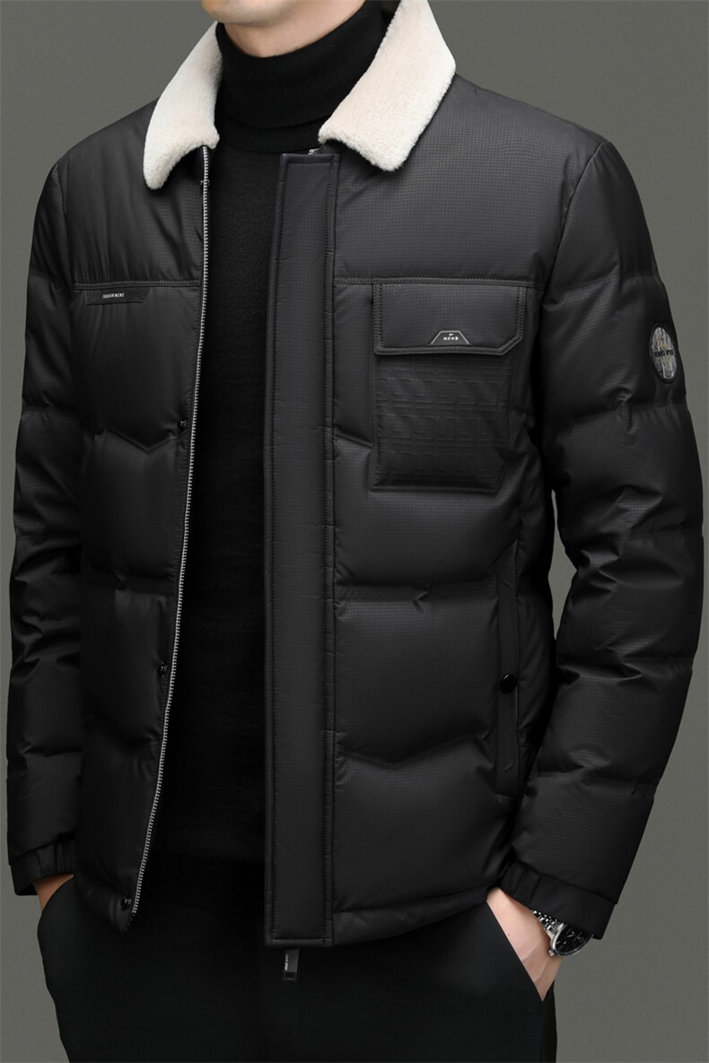 DF31827钱塘2020-2商务百搭简约厚款翻领新款中年男士羽绒服P273,男装羽绒服,钱塘207-2