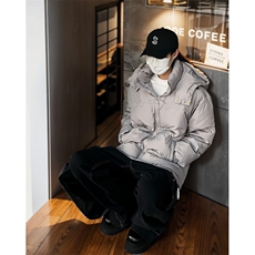 白鸭绒冬季潮流大码光板连帽羽绒服保暖外套Y5849-P165【特价】，男装羽绒服，电商A007