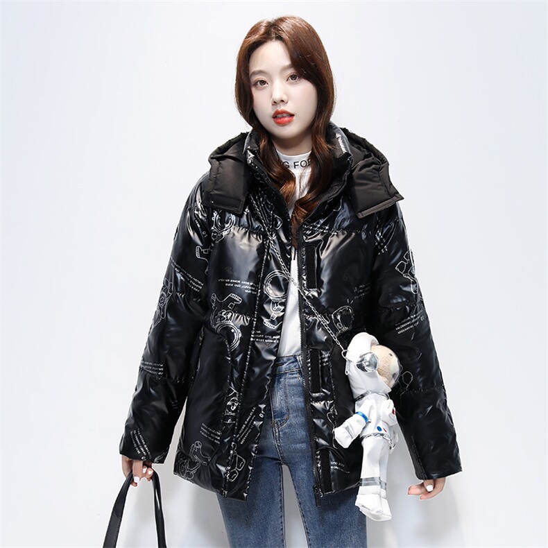 时尚潮流冬季新款女装夜光太空人羽绒服修身显瘦保暖外套,女装羽绒服,阿舍尔精品