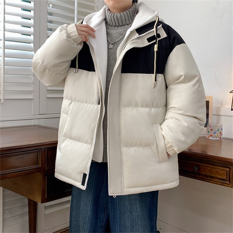 港风冬季新款潮牌棉袄外套加厚棉衣假两件面包服 A436-C2366-P110图片