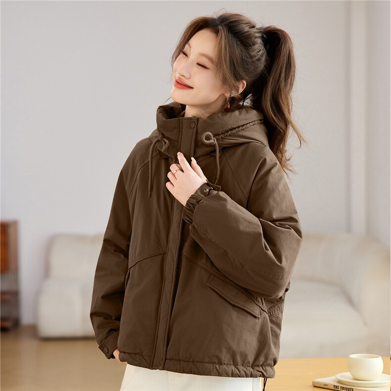 叶笙衣82550带帽拉链棉衣,女装棉衣/棉服,叶笙衣