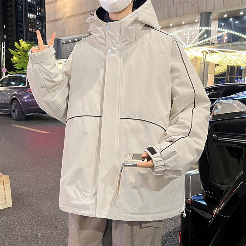 冬季大码L-8XL加绒加厚休闲个性拼连帽棉衣男外套,男装棉衣,星座209