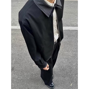 翻领高级感外套男美式小众cleanfit短宽痞帅休闲夹克图片