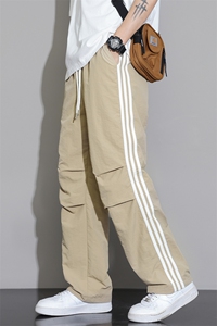 直播数据款 春季新款撞色侧条纹伞兵裤宽松直筒休闲裤 K501-P32图片