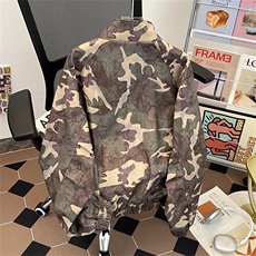 美式复古做旧立领迷彩冲锋衣夹克外套男春秋工装上衣潮JK021-P68，男装夹克，星座308B-2