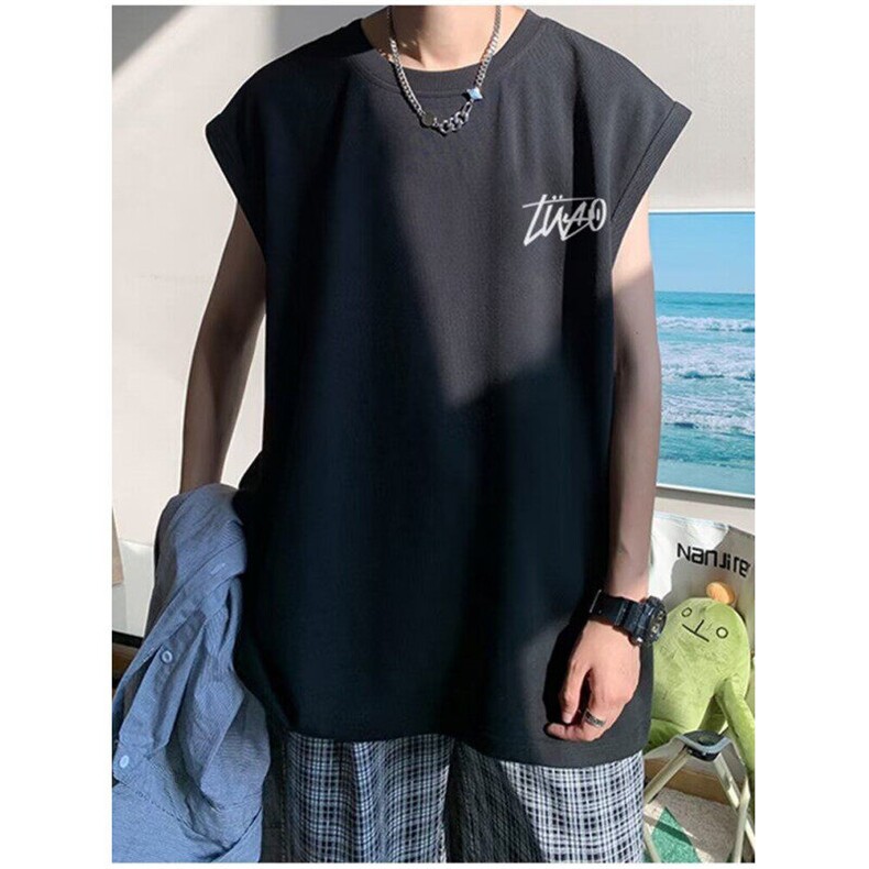 美式潮牌坎肩背心夏季休闲运动宽松纯棉无袖T恤半袖X26-P25网络图,男装背心/马甲,电商B245