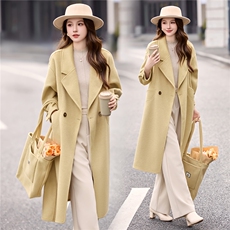 现货手工缝制冬季保暖新款时尚气质通列舒适西装双面呢大衣送包包，女装双面呢大衣，丽美静依