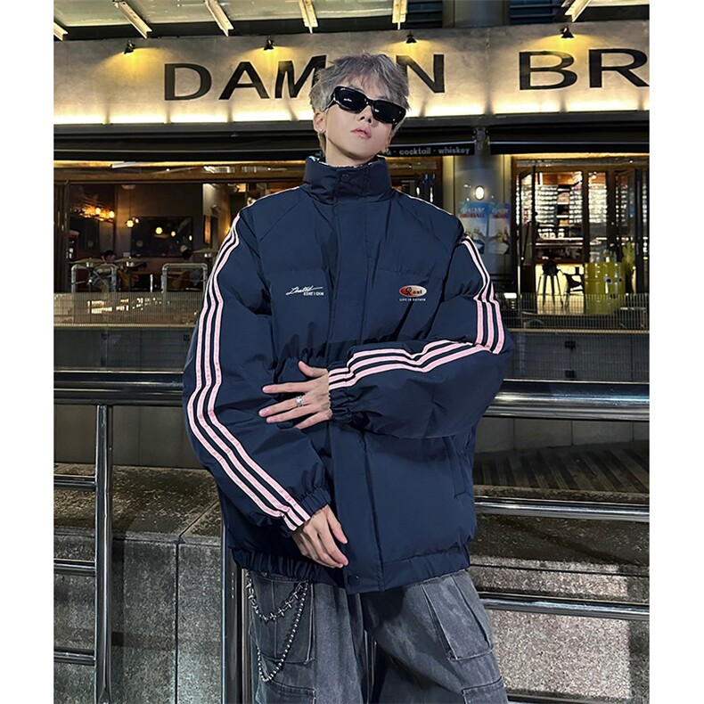 现货假两件格子羽绒棉衣抖音得物二开冬季棉服加厚外套BMY207,男装棉衣,电商A486