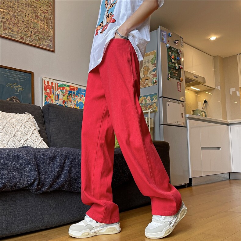 24年春夏季水洗高街vibe直筒宽松阔腿五色牛仔裤NZ2310-P55控78,男装牛仔裤,星座1002-1