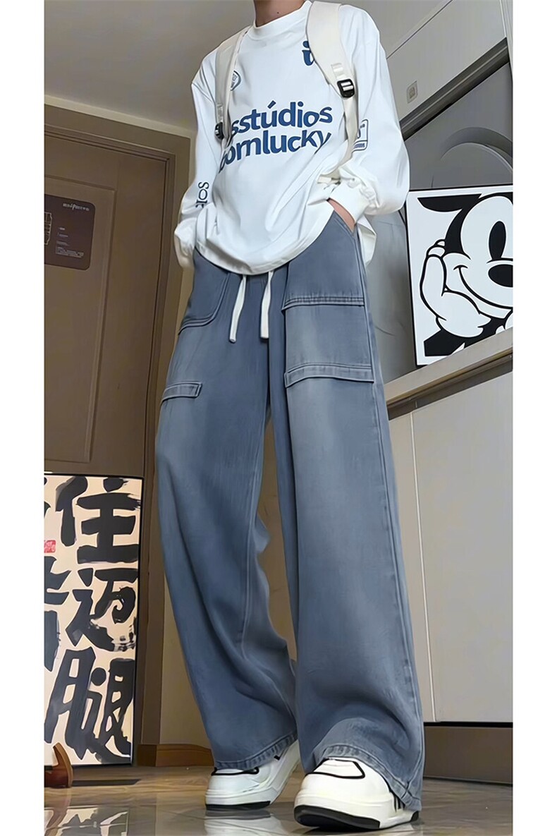 美式高街牛仔裤男2025春季新款复古工装直筒裤子-A1155TP50控70,男装牛仔裤,电商B241