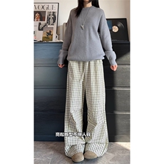 网图2026春夏衔接新款格子褶皱休闲裤男K6709特P32建议零售价78，男装休闲裤，电商A001