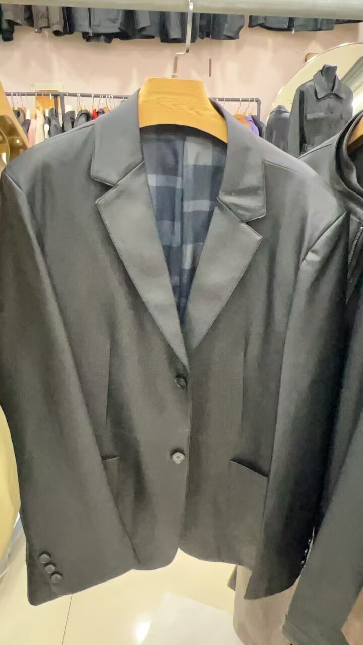 恒源祥真皮皮衣男绵羊皮西装上衣修身海宁皮夹克小西服风衣外套春图片