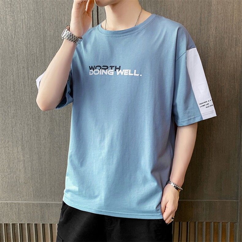 短袖t恤店主风男士圆领潮流体桖夏季印花衣服TC3010-P25,男装T恤,星座717