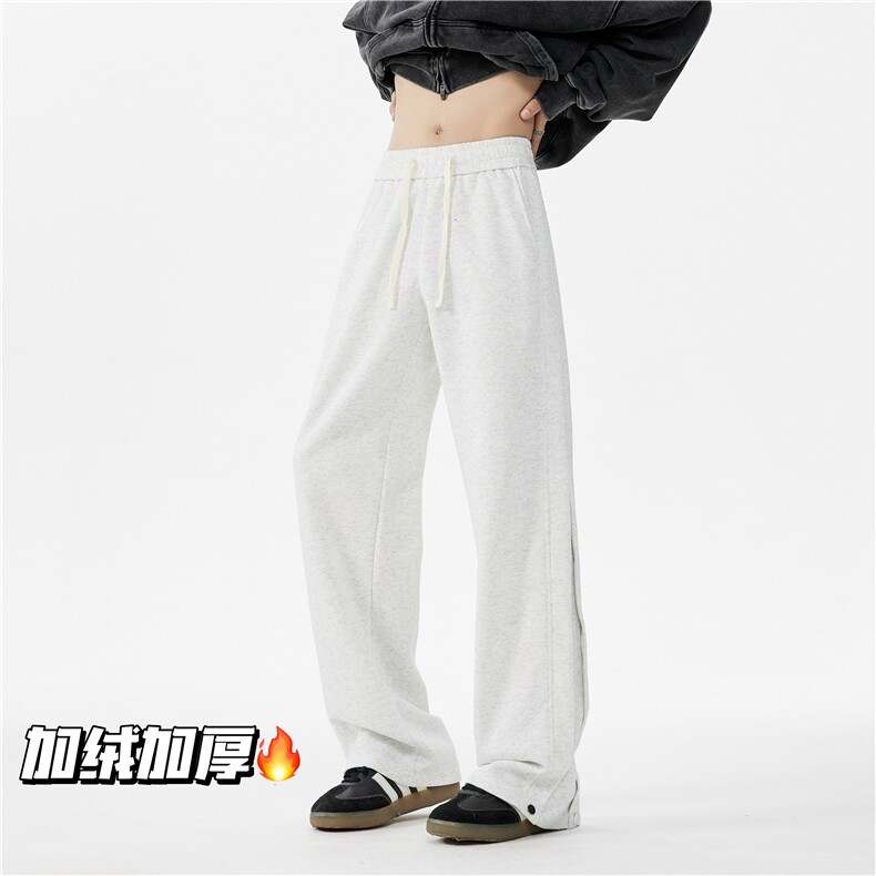 2025冬季加绒保暖潮流裤脚拼接宽松卫裤B315-K816JR-特p45控88,男装休闲裤,电商B315