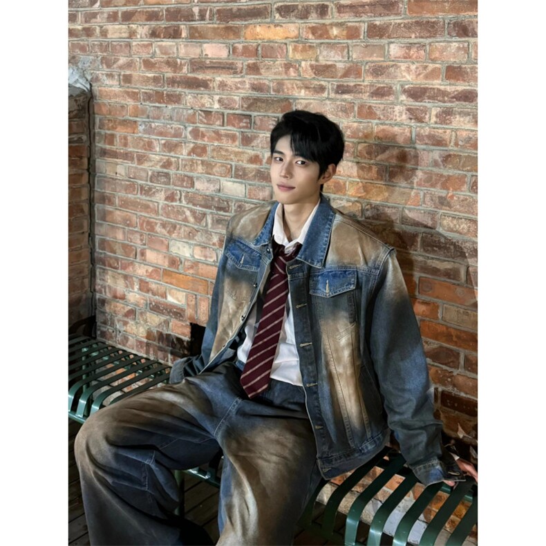 【有货】美式复古垫肩牛仔外套男cleanfit短款夹克2181CC-特P65,男装夹克,星座1007（原301D）