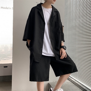 两件套装男夏季休闲小西装短袖韩版潮流百搭帅气运动套装tz52-p50图片