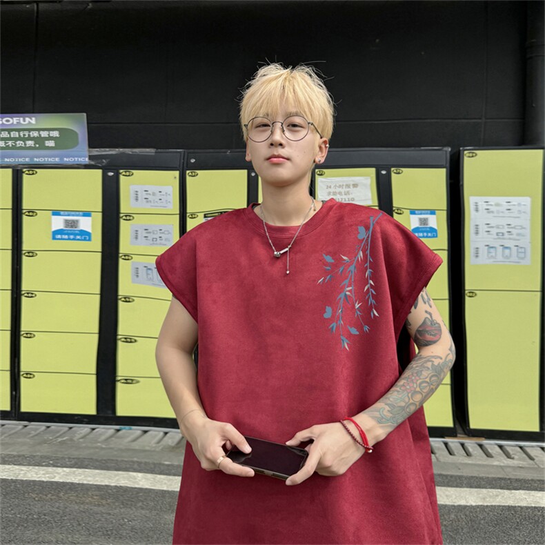 麂皮绒背心坎肩男T恤美式港风潮JB442-特P19控38,男装背心/马甲,电商B370