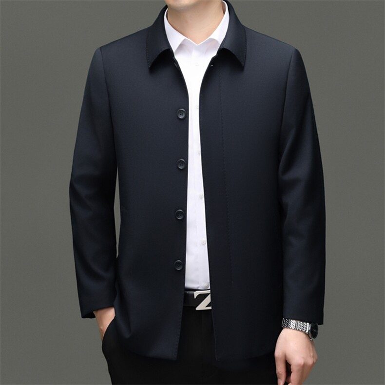 HM8115秋季新款男士风衣翻领商务领导服男装纯色外套，男装风衣，电商B360A（原721A）