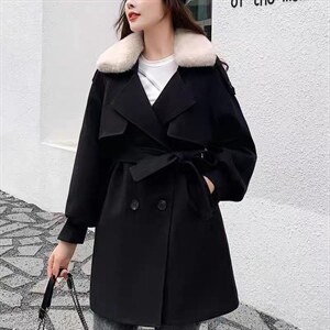 冬季新品，羊羔毛领大衣，减龄时尚图片