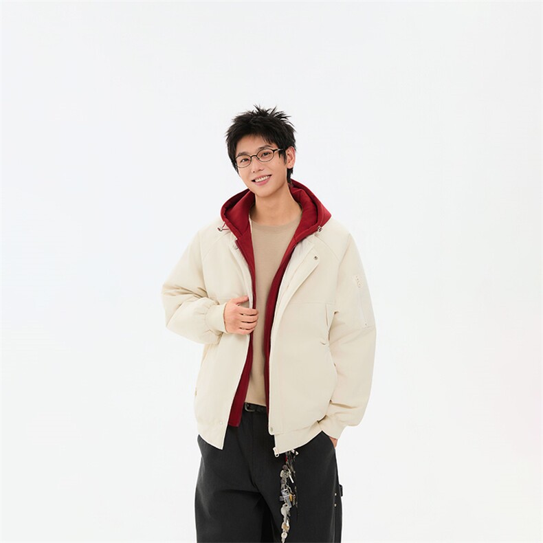 !潮流冬季连帽拉链加绒加厚棉衣情侣撞色棉服外套MY5567-P78,男装棉衣,星座610B-1