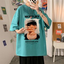 DX17213-P20纯棉短袖t恤男大码半袖打底衫宽松体恤衫海报风，男装T恤，电商A040