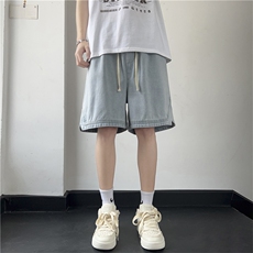 牛仔短裤男士夏季外穿复古做旧水洗潮流百搭休闲五分裤子DK07-P38，男装牛仔裤，星座308B-1