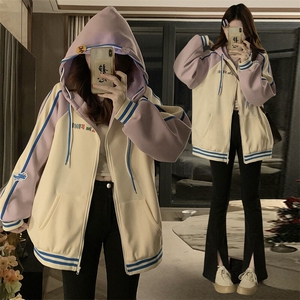 C949-P100 学院风棒球服外套少女春秋2025新款初中高中学生宽松图片