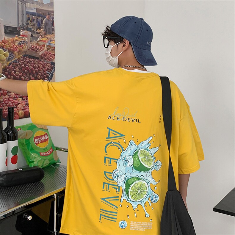 潮短袖t恤男夏季潮牌宽松ins半袖体恤夏天上衣服男装W2823-P28,男装T恤,星座412-3